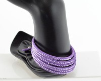 Bracelet slake wrap Strass mauve style Cristal Swarovski deux Tours bijoux